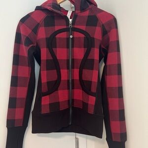 Lululemon Athletica Red and Black Bomber Jacket